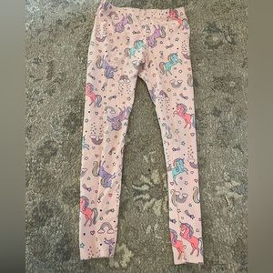 Pink Unicorn and Rainbow Leggings Size 10/12 Youth